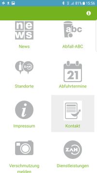 ZAH App Homescreen. Alle Informationen übersichtlich auf der Startseite.