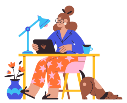 Working from home Illustrationen.